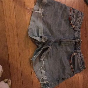 Stitched,Frayed&Fun Button-Up Denim Shorts!